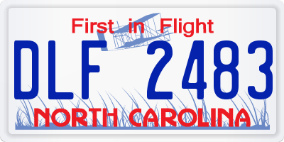 NC license plate DLF2483