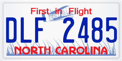 NC license plate DLF2485