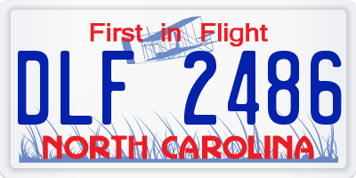 NC license plate DLF2486