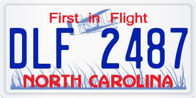 NC license plate DLF2487