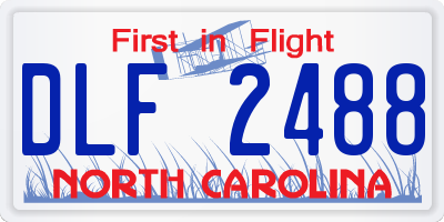 NC license plate DLF2488