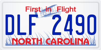 NC license plate DLF2490
