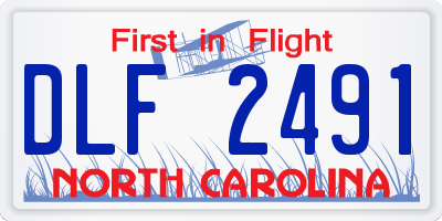 NC license plate DLF2491
