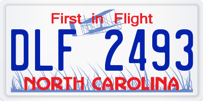 NC license plate DLF2493