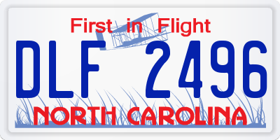 NC license plate DLF2496