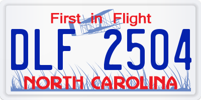NC license plate DLF2504