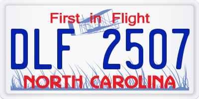 NC license plate DLF2507