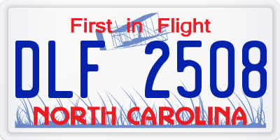 NC license plate DLF2508