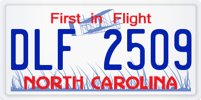 NC license plate DLF2509