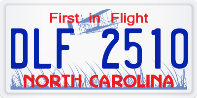 NC license plate DLF2510