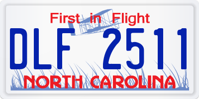 NC license plate DLF2511