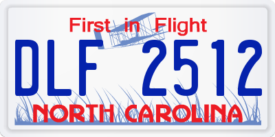 NC license plate DLF2512