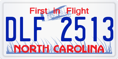 NC license plate DLF2513