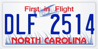 NC license plate DLF2514