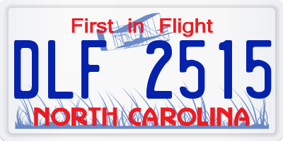 NC license plate DLF2515