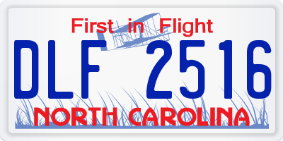 NC license plate DLF2516
