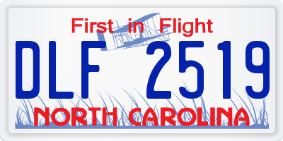 NC license plate DLF2519