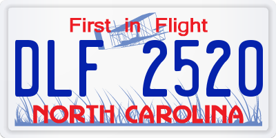NC license plate DLF2520