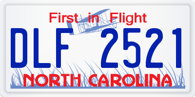 NC license plate DLF2521