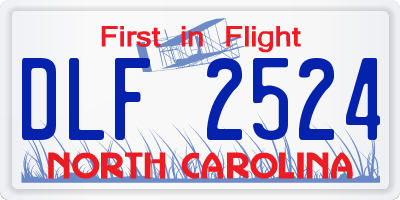 NC license plate DLF2524