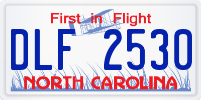 NC license plate DLF2530