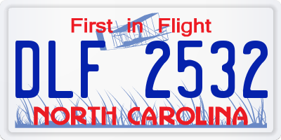 NC license plate DLF2532