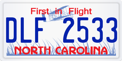 NC license plate DLF2533