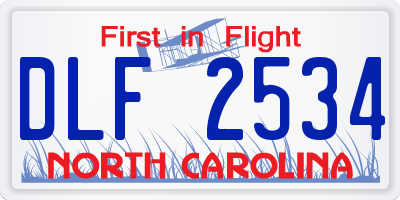 NC license plate DLF2534