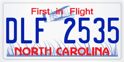 NC license plate DLF2535