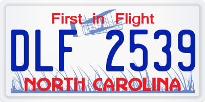 NC license plate DLF2539