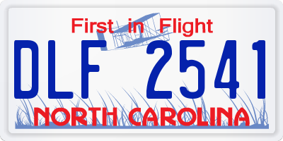 NC license plate DLF2541