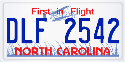 NC license plate DLF2542