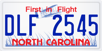 NC license plate DLF2545