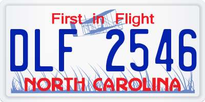 NC license plate DLF2546