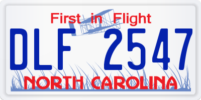 NC license plate DLF2547