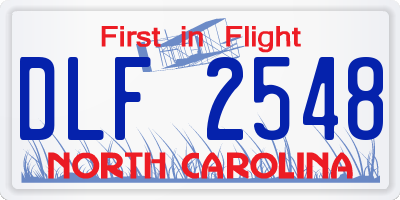 NC license plate DLF2548
