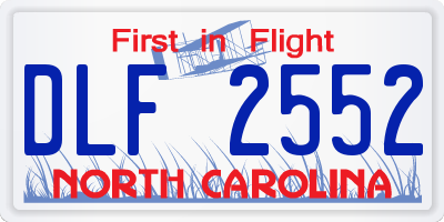 NC license plate DLF2552