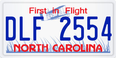 NC license plate DLF2554