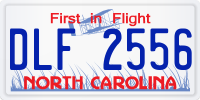 NC license plate DLF2556