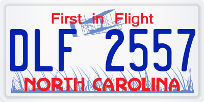 NC license plate DLF2557