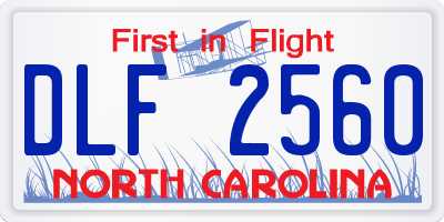 NC license plate DLF2560