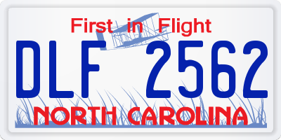 NC license plate DLF2562