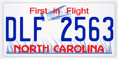 NC license plate DLF2563
