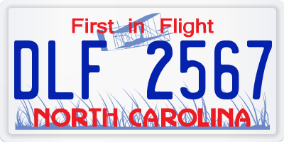 NC license plate DLF2567