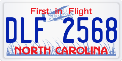 NC license plate DLF2568