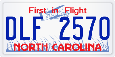 NC license plate DLF2570