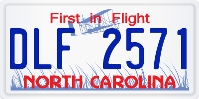 NC license plate DLF2571