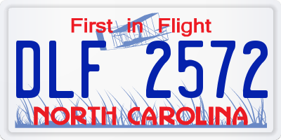 NC license plate DLF2572