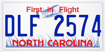 NC license plate DLF2574