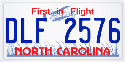 NC license plate DLF2576